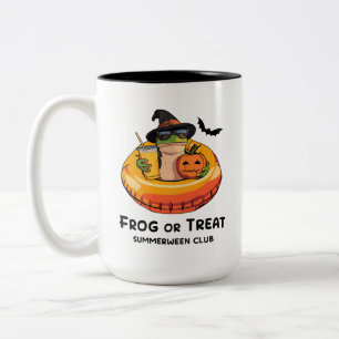 Tasse 2 Couleurs Drôle d'Halloween Summerween Vibes Grenouille Ani