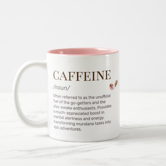 Tasse 2 Couleurs Drôle Dictionnaire de caféine Définition Café Witt (Gauche)
