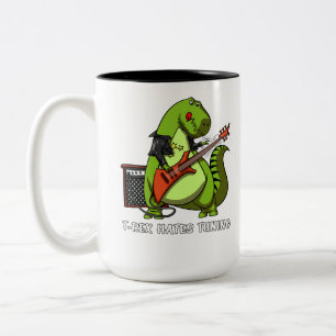 Tasse 2 Couleurs Drôle Dinosaure T-Rex Hates Guitare Tuning