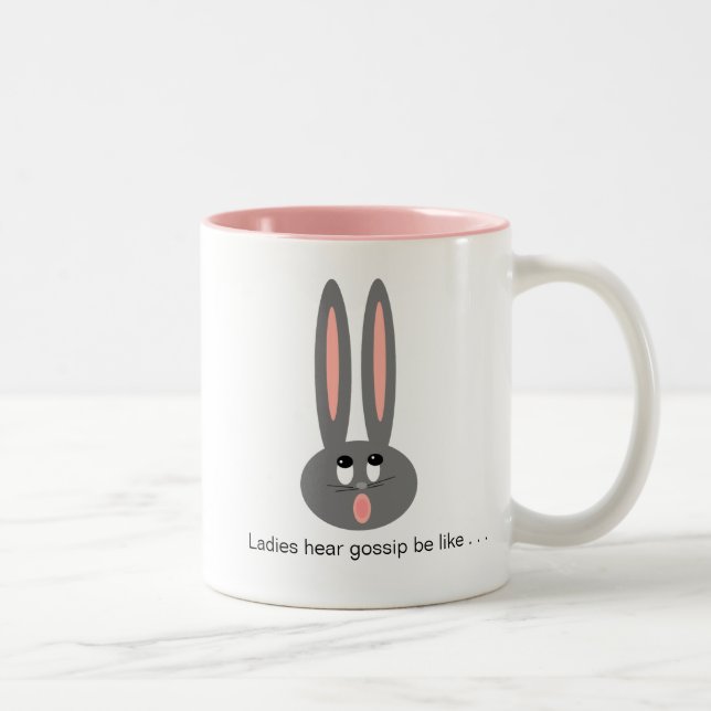 Tasse 2 Couleurs Drôle Easter Bunny Dames Gossip (Droit)