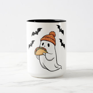 Tasse 2 Couleurs Drôle Fantôme Manger Tacos Éffrayant Taco Hallowee