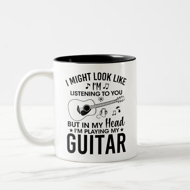 Tasse 2 Couleurs drôle guitariste, passionnés de guitare (Gauche)