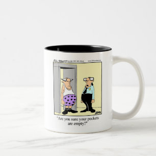 Tasse 2 Couleurs Drôle Lieu De Travail Sécurité Aéroport Poches vid