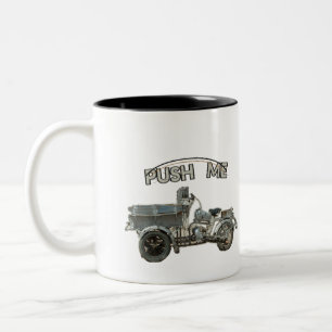 Tasse 2 Couleurs Drôle moto vintage pousse-moi