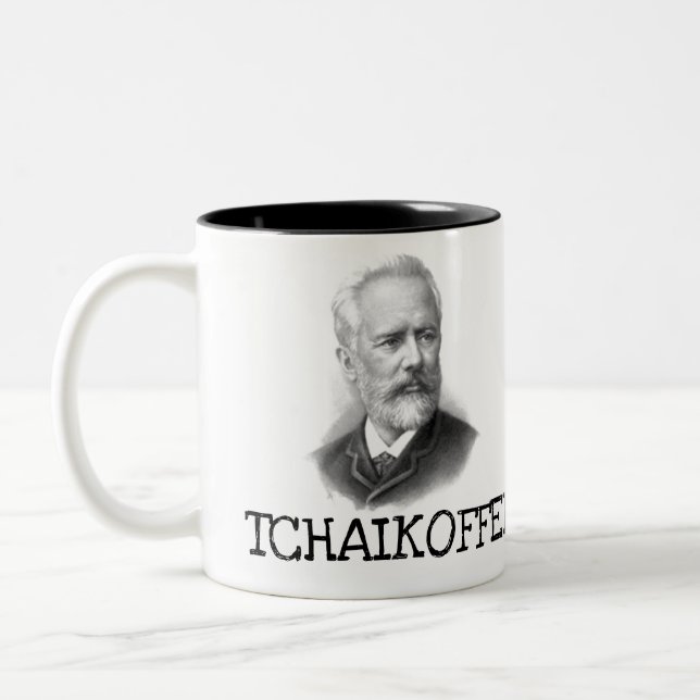 Tasse 2 Couleurs Drôle Musique Classique Tchaikovski Piano Enseigna (Gauche)