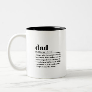 Tasse 2 Couleurs Drôle papa présent - Définition d'un père