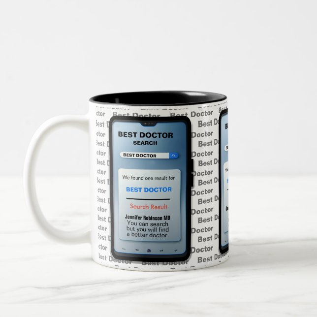 Tasse 2 Couleurs Drôle personnalisé Meilleur cadeau docteur (Gauche)