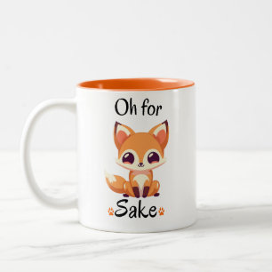 Tasse 2 Couleurs Drôle renard, cadeau pour papa, oh pour fox saké