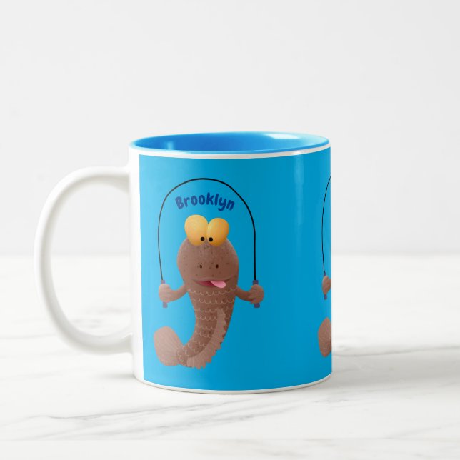 Tasse 2 Couleurs Drôle sauter boudskipper poisson dessin animé (Gauche)