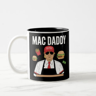 Tasse 2 Couleurs Drôles de frites Trump faisant des frites Mac Dadd
