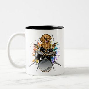 Tasse 2 Couleurs Drummer de chien Jouer des tambours