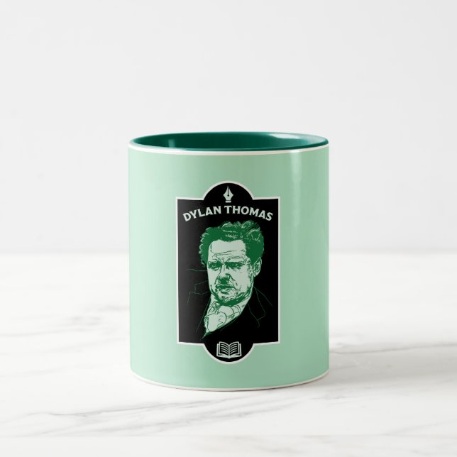 Tasse 2 Couleurs Dylan Thomas Welsh Poet (Centre)