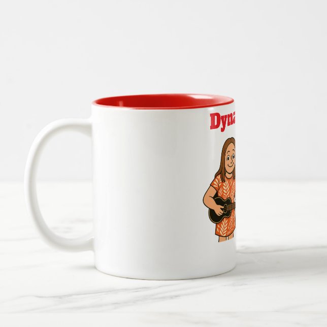 Tasse 2 Couleurs Dynamic Duo  Girl and Chihuahua playing ukes (Gauche)