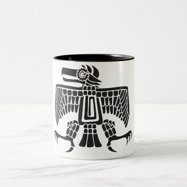Tasse 2 Couleurs Eagle, hiéroglyphe mexicain (Maya) (Centre)