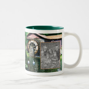 Tasse 2 Couleurs Eau Roue Canard Peinture Étang Ajouter Votre Photo