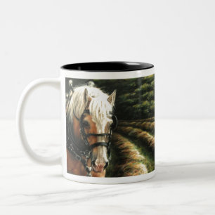Tasse 2 Couleurs Écharpe de cheval faisant du foin