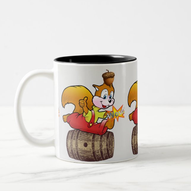 Tasse 2 Couleurs Écureuil de maïs tonneau Gris Musique (Gauche)