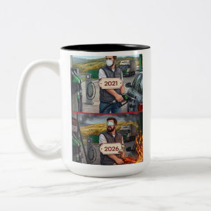 Tasse 2 Couleurs Édition Crise Mondiale - Satire sur le Carburant e