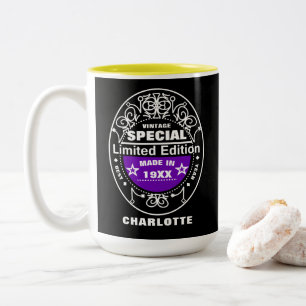 Tasse 2 Couleurs Edition limitée Année de naissance personnalisé