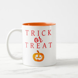 Tasse 2 Couleurs Éffrayant Trick Ou Treat Jack-o'lantern Halloween