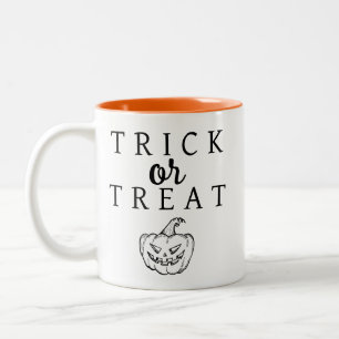 Tasse 2 Couleurs Éffrayant Trick Ou Treat Jack-o'lantern Halloween