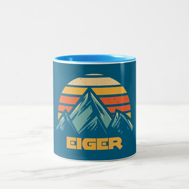 Tasse 2 Couleurs Eiger Switzerland Retro Turquoise (Centre)