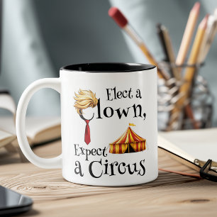Tasse 2 Couleurs Electez un clown, attendez-vous à un rectangle pol