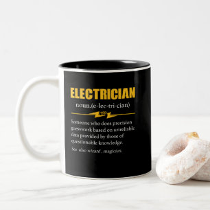 Tasse 2 Couleurs Electricien Définition Ingénieur électrique Sig