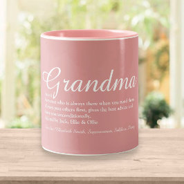 Tasse 2 Couleurs Élégant Grandma Script Définition Dusty Rose rose