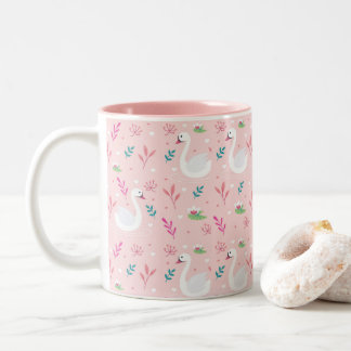 Tasse 2 Couleurs Élégant Motif de cygne