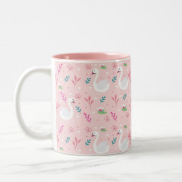 Tasse 2 Couleurs Élégant Motif de cygne