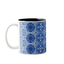 Élégant motif portugais Azulejo bleu et blanc