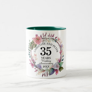 Tasse 2 Couleurs Élégant pour tout mariage (35) Anniversaire floral