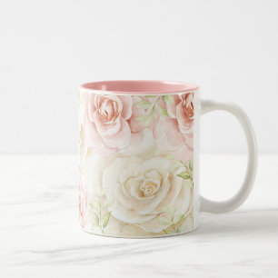 Tasse 2 Couleurs Élégant rose flou