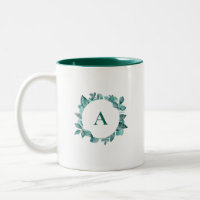 Elégant vert Turquoise Aquarelle Monogramme