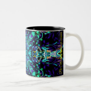 Tasse 2 Couleurs Elégant vert turquoise boho retro design abstrait