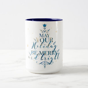 Tasse 2 Couleurs Élégante typographie magique de l'arbre de Noël