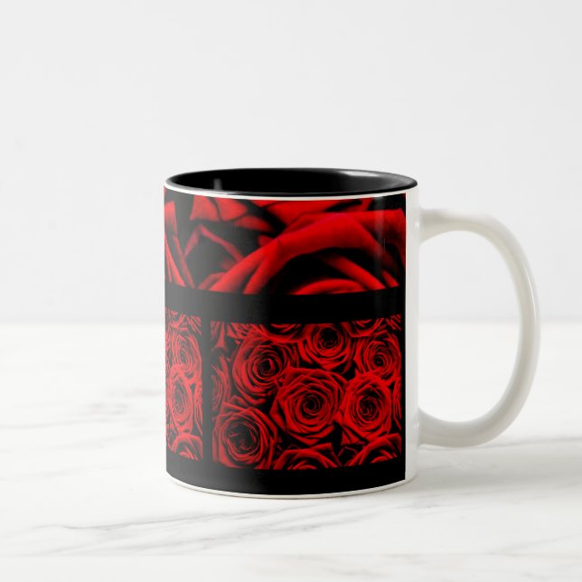Tasse 2 Couleurs Élégantes Roses Rouges (Droit)
