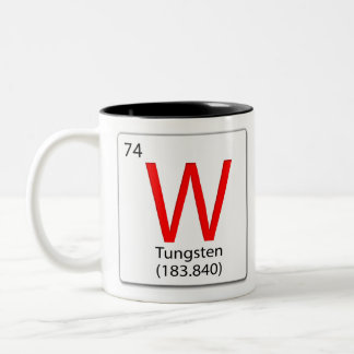 Tasse 2 Couleurs Élément chimique tuile W Tungstène