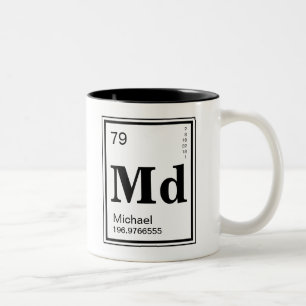 Tasse 2 Couleurs Élément de vous ! Tableau périodique Nom personnal