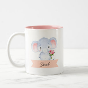 Tasse 2 Couleurs Eléphant mignon personnalisé