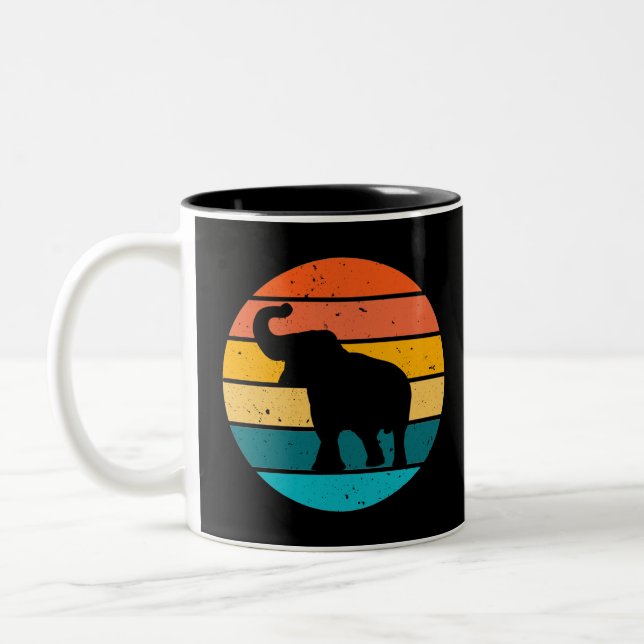 Tasse 2 Couleurs Eléphant rétro (Gauche)
