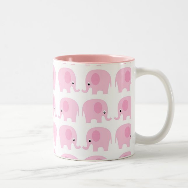 Tasse 2 Couleurs Éléphants roses (Droit)