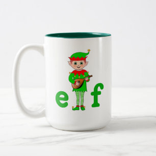 Tasse 2 Couleurs Elf musical de Noël moderne 