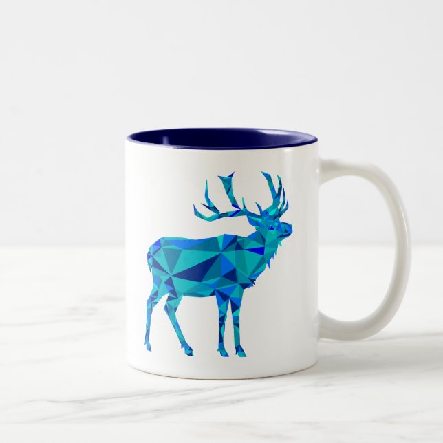 Tasse 2 Couleurs Elk géométrique bleu (Droit)