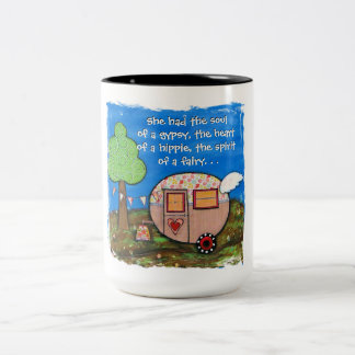 Tasse 2 Couleurs Elle a eu l'âme d'un gitan, chariot gitan, campeur