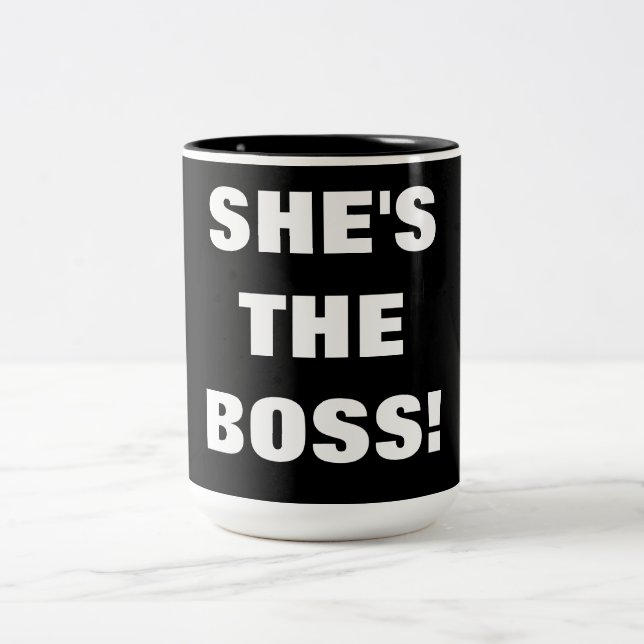 Tasse 2 Couleurs ELLE est LE PATRON (Centre)