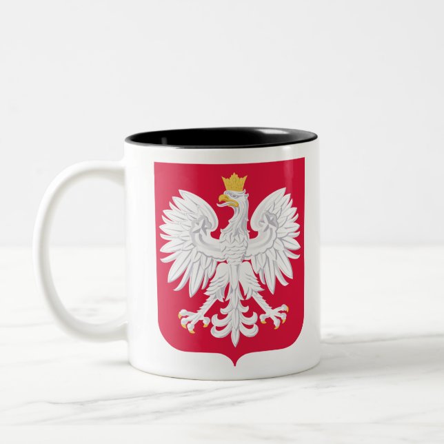 Tasse 2 Couleurs emblème de poland (Gauche)