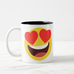 Tasse 2 Couleurs Emoji des yeux du coeur