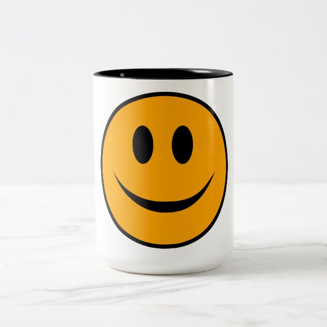 Tasse 2 Couleurs Emoji du visage souriant (Centre)